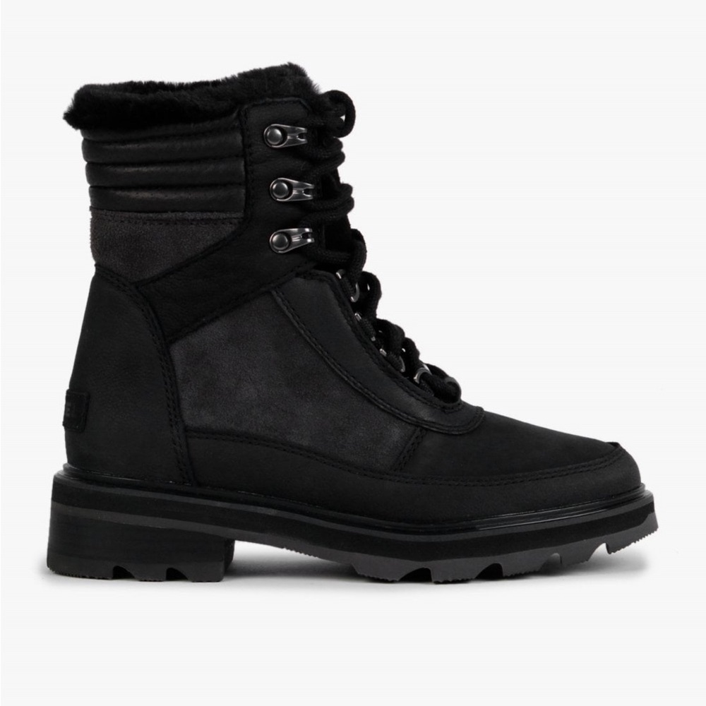 Sorel Lennox Waterproof Leather & Suede Boots Black | Women’s Size 6 - Picture 2 of 10